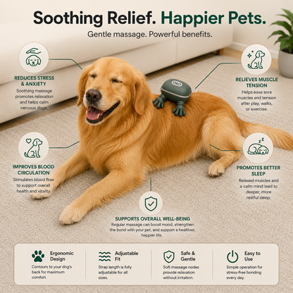 The Pet Lounge™ PetSoothe Massager - Smart massage for happier pets