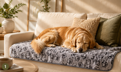 The Pet Lounge™ Soft Paw Print Pet Blanket
