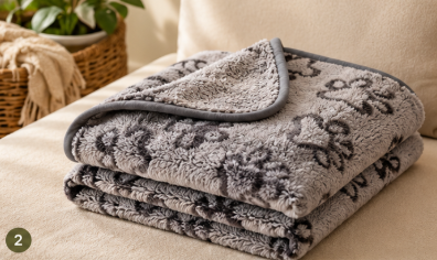 The Pet Lounge™ Soft Paw Print Pet Blanket