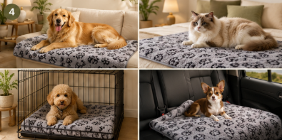 The Pet Lounge™ Soft Paw Print Pet Blanket