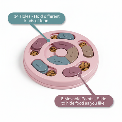 Pet Puzzle Feeder Bowl – Product Details Infographic