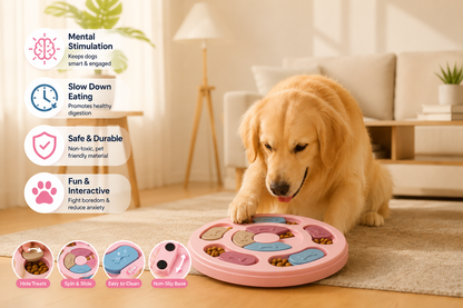 The Pet Lounge™ Slow Feed & Boredom Buster Puzzle Bowl